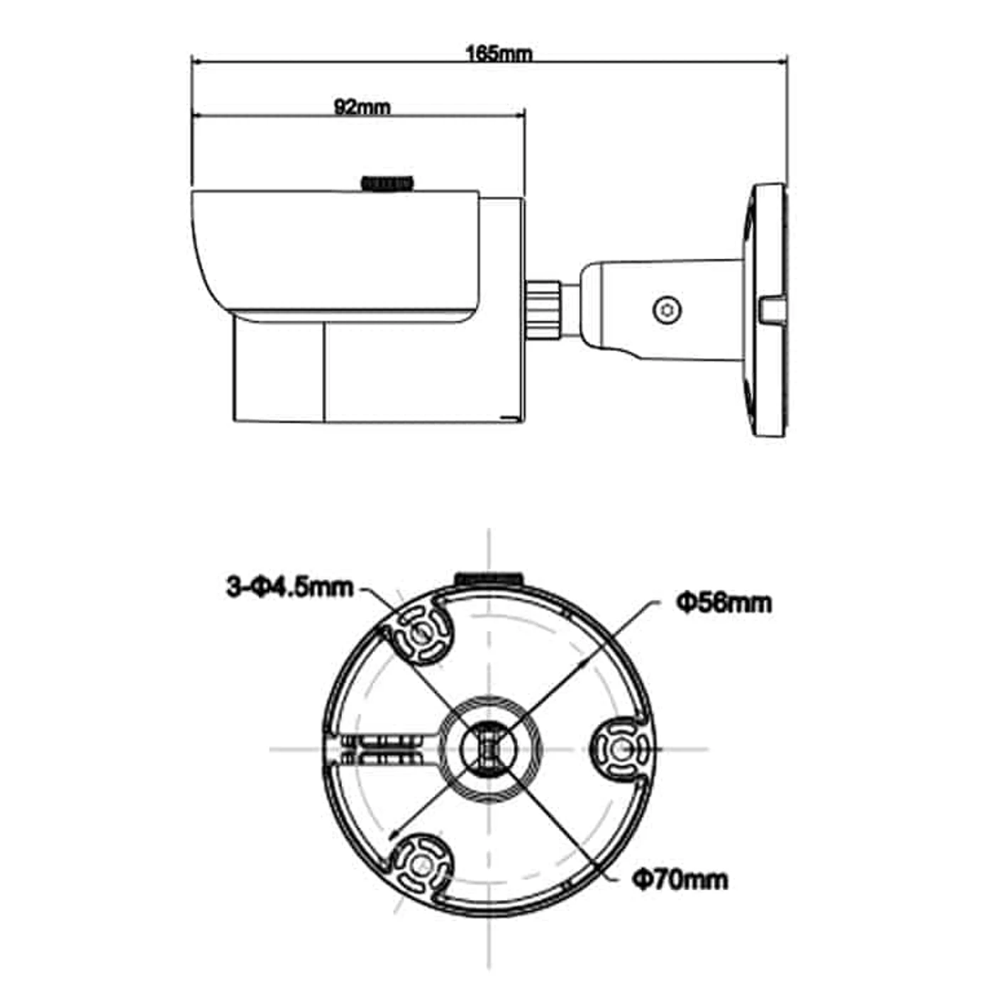 Diagrama de dimensiones de montaje SC-VEH-DMS1MP-AHD12